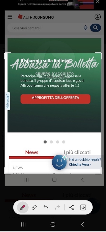 Come fare screenshot Android modifiche